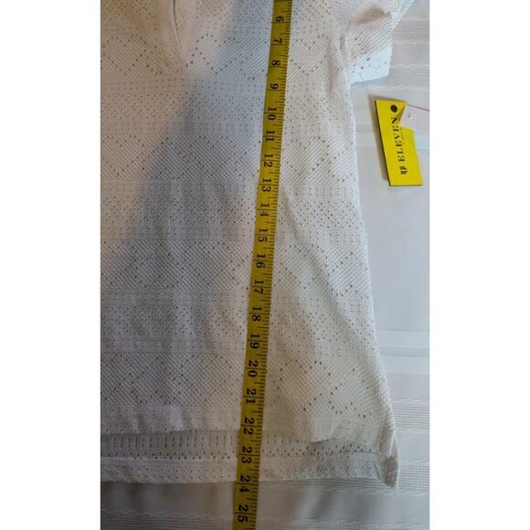 EleVen by Venus Williams Devotion Polo Shirt White Heart Eyelet Country Club XS - Picture 9 of 11